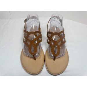 Market & Spruce Irene Women's Thong Brown Stitch Fix Ankle Strap Sandals 10